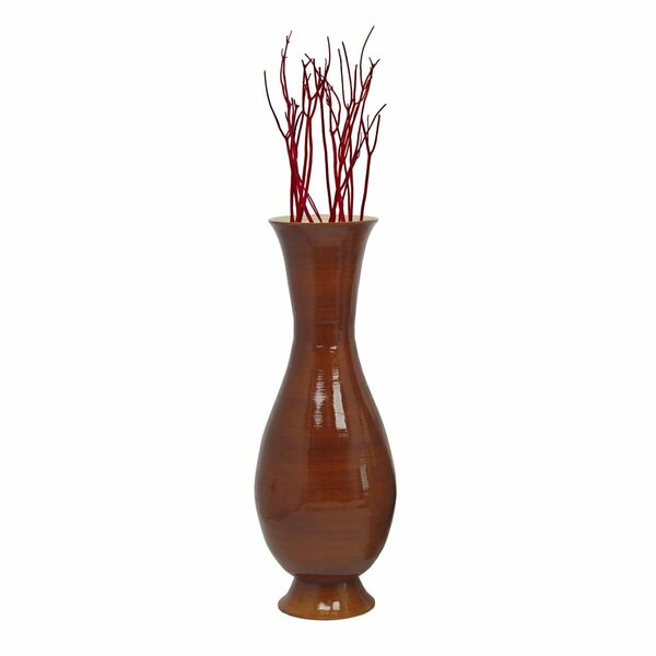 Colocar 43.3 x 15.75 x 15.75 in. Tall Modern Handmade Bamboo Floor Vase, Brown CO3177790